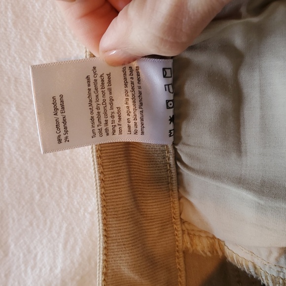 Risen Jeans Cargo Tan High Rise Wide Leg Sz 15 W32 Pants w Trendy Hem Hack - Picture 13 of 14